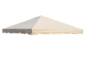 OUTFLEXX Erstatzdach aus hochwertigem Polyester für den Sahara Pavillon in beige, 3 x 3 Meter, Gartenzubehör, Pavillondach, wetterfest, wasserabweisend, imprägniert, zeitloses Design, naturfarben -
