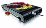 Philips HD4419/20 Tischgrill aus Edelstahl, gerippte & glatte Platte, 2300 Watt, Schwarz -