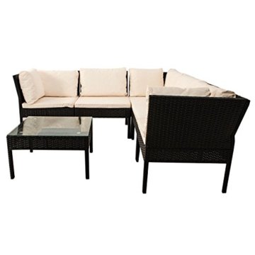 Polyrattan Gartenmöbel Lounge Sitzgruppe Santorin - schwarz - 