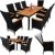 PolyRattan Sitzgruppe 8+1 neigbaren Rückenlehnen Tisch aus Akazienholz Gartenmöbel Gartenset Sitzgarnitur Rattan -