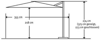 Schneider Schirm Naxos sand, circa 300 x 300 cm, 8-teilig, quadratisch beige - 