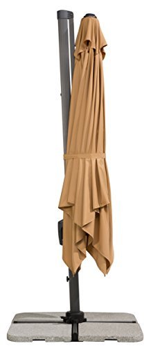 Schneider Sonnenschirm, Rhodos Twist, 8-teilig, quadratisch, anthrazit, 360x300x264 cm, 730-15 - 