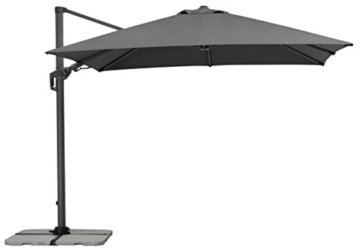 Schneider Sonnenschirm, Rhodos Twist, 8-teilig, quadratisch, anthrazit, 360x300x264 cm, 730-15 -