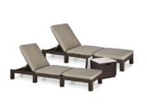 Sonnenliege Gartenliege 2er Set Allibert Daytona Polyrattan Rattanoptik Kühlbox Ice Cube - braun inkl. Auflage -