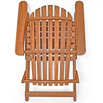 Sonnenstuhl Adirondack aus Akazienholz Liegestuhl Holzstuhl Deckchair klappbar - 