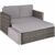 TecTake 800884 Poly Rattan Lounge Set, 2-Sitzer Sofa mit Rückenlehne, großer Hocker mit klappbarer Stütze, inkl. Dicke Auflagen, Gartenmöbel Set für Garten & Terrasse (Grau | Nr. 403884) - 1