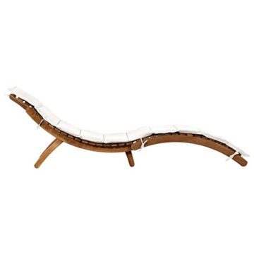 vidaXL Akazienholz Massiv Sonnenliege Klappbar Gartenliege Liegestuhl Holzliege Liege Gartenmöbel Saunaliege Relaxliege Strandliege Braun - 7